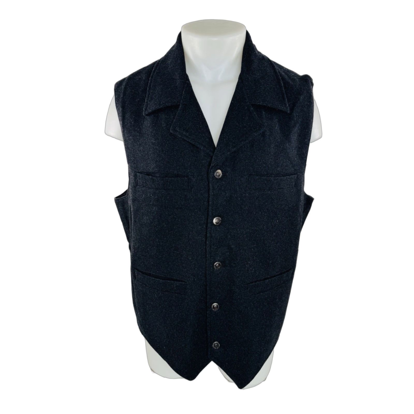 Vintage Powder River Wool Blend Western Vest Mens L Black Very Dark Charcoal A10 Clothing Style Western Theme Vest Size L Mens Size US L / EU 52-54 / 3 - 1 Thumbnail