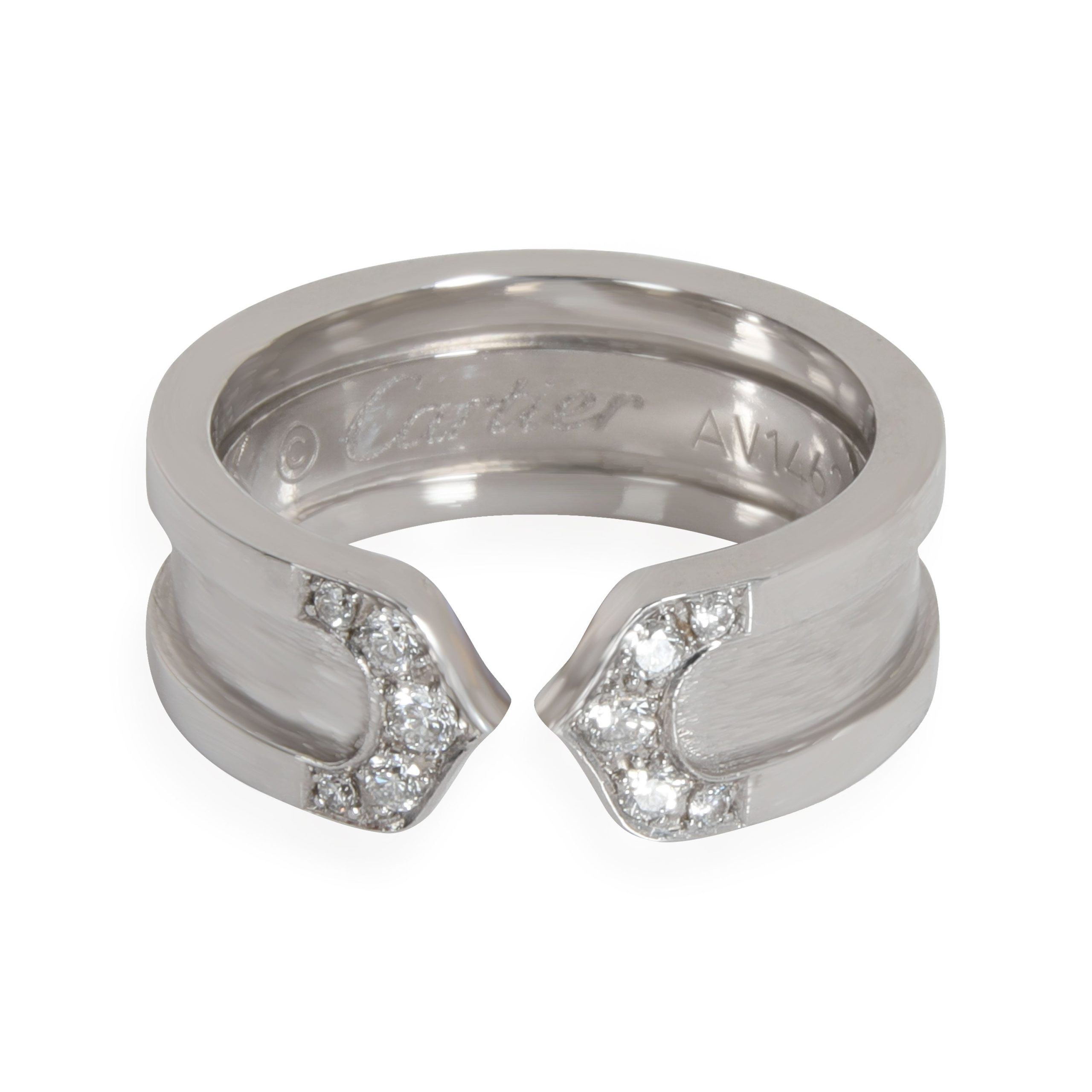 image of Cartier C De Cartier Diamond Band In 18K White Gold 0.15 Ctw, Women's