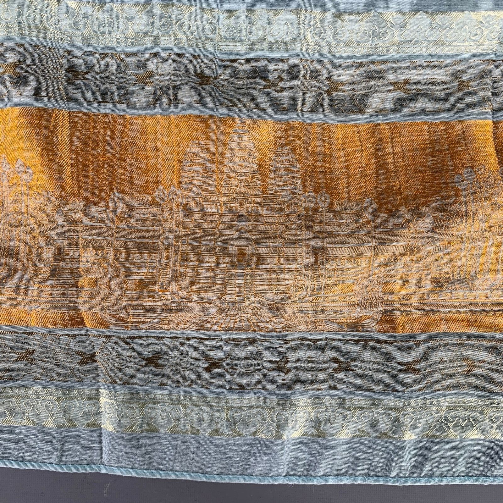 Other NO BRAND Light Blue Copper Silk Scarves Size ONE SIZE - 4 Thumbnail