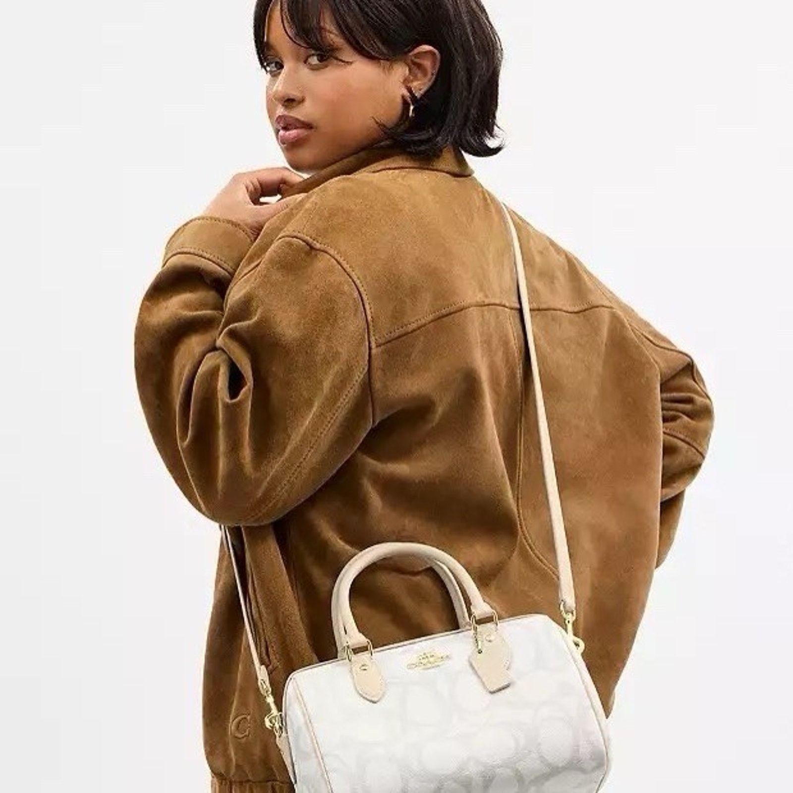 Coach NWT Coach Rowan Satchel Crossbody Bag Sketch Ivory CBM15 Size ONE SIZE - 12 Thumbnail