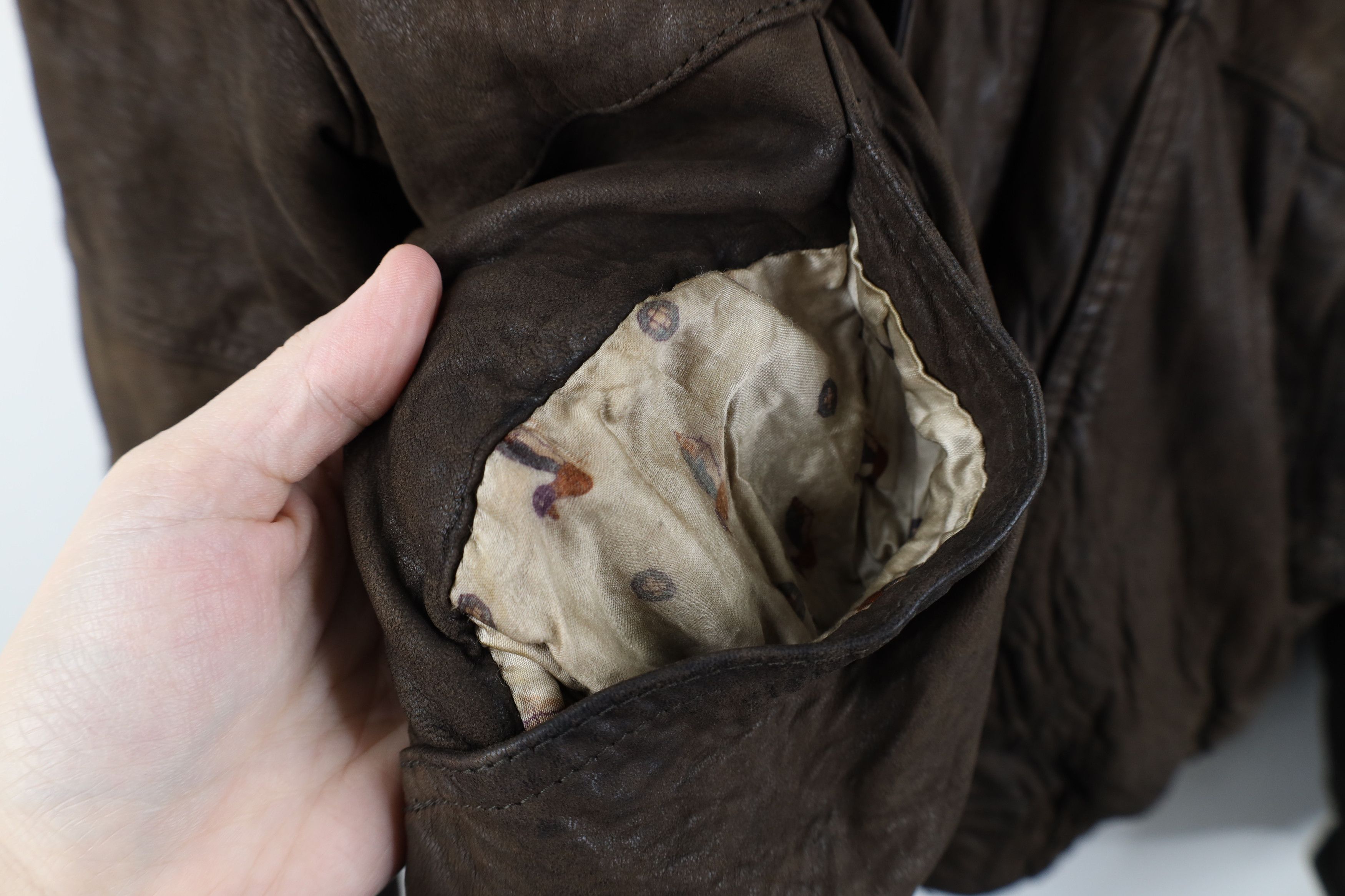 Vintage AS IS Vintage 90s Streetwear Leather Cafe Bomber Jacket Size US S / EU 44-46 / 1 - 6 Thumbnail