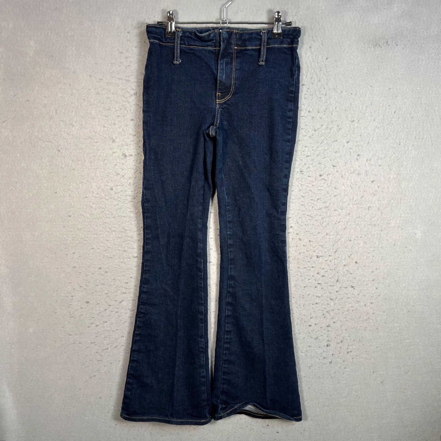 Mango Mango Jeans Flared Denim Womens 2 / 34 Dark Wash Cotton Blend 5-Pocket Inseam 28 in Blue Womens Jeans Size 42" / US 20 - 2 Thumbnail