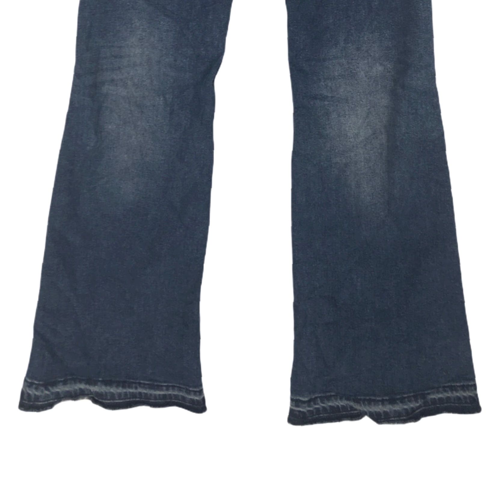 H&M H&M Womens Flare Jeans Distressed Blue Denim Size 25X30 Regular Rise Mid 28 Inseam 5-Pocket Belt Loops Zipper Button Cuff 26 In Waist Blue Size 42" / US 20 - 7 Thumbnail