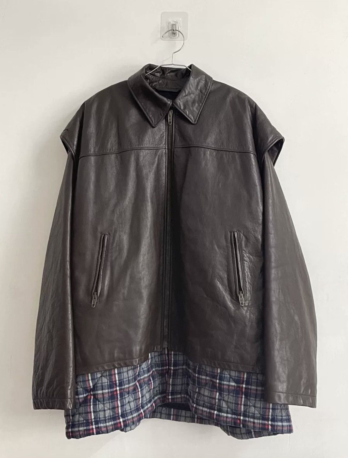 balenciaga 18fw twinset leather jacket