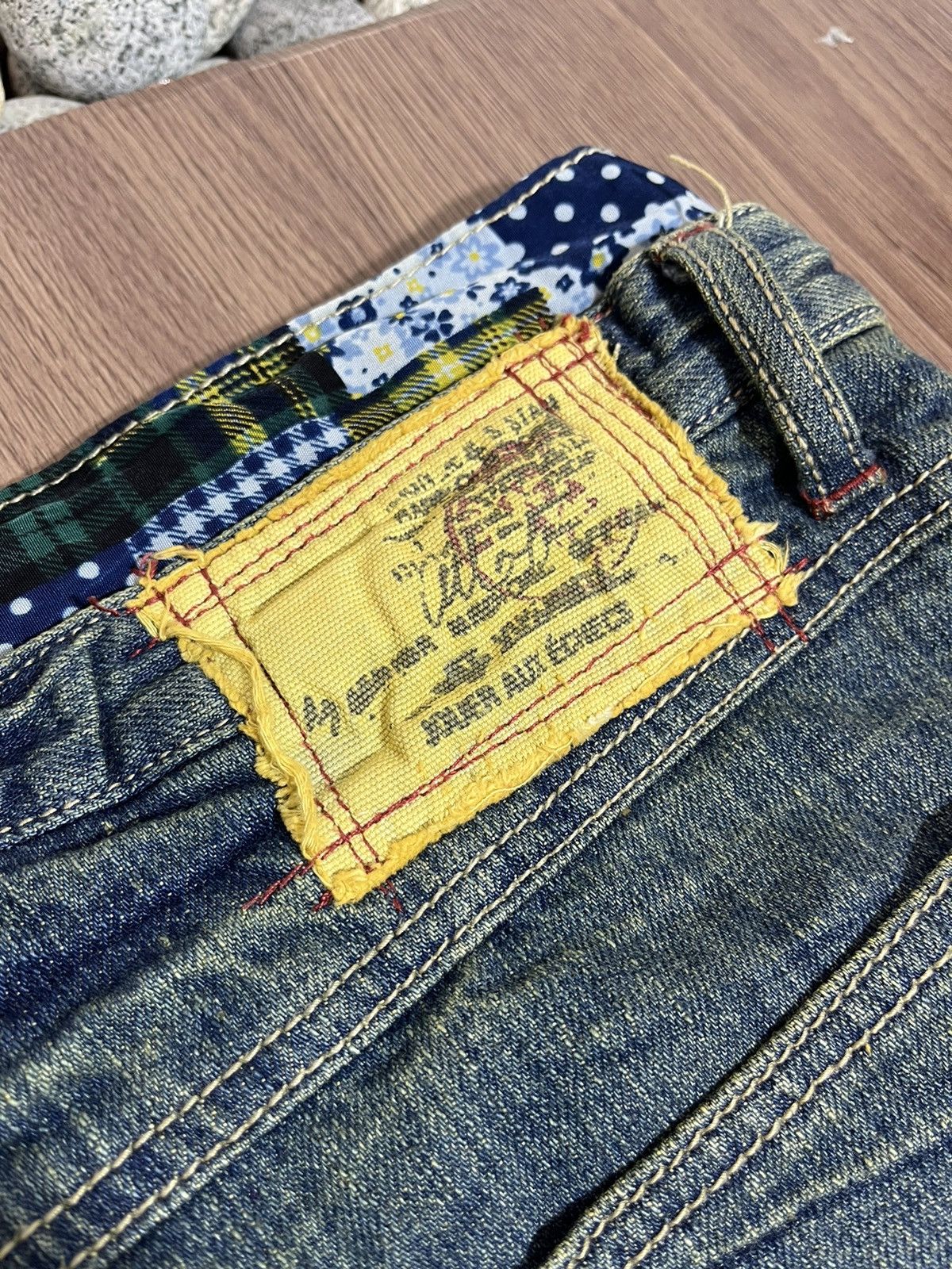 20471120 × Japanese Brand Jouer Aux Echecs double waist mudwash distressed denim jorts Size US 31 - 7 Thumbnail