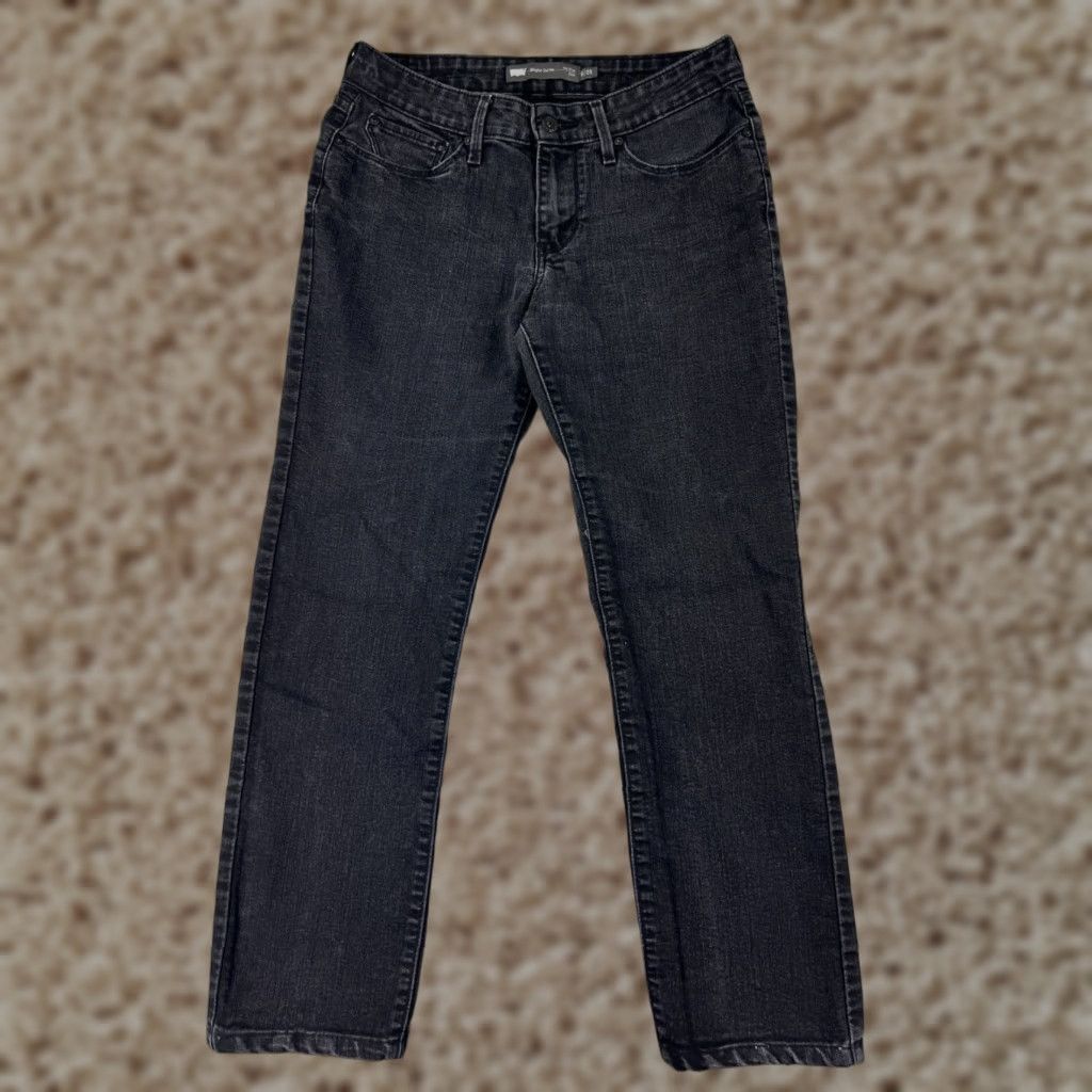 VINTAGE Levis Pants Womens 6 Black Denim Jeans Slight Curve Mid Rise Slim Cotton 28x26