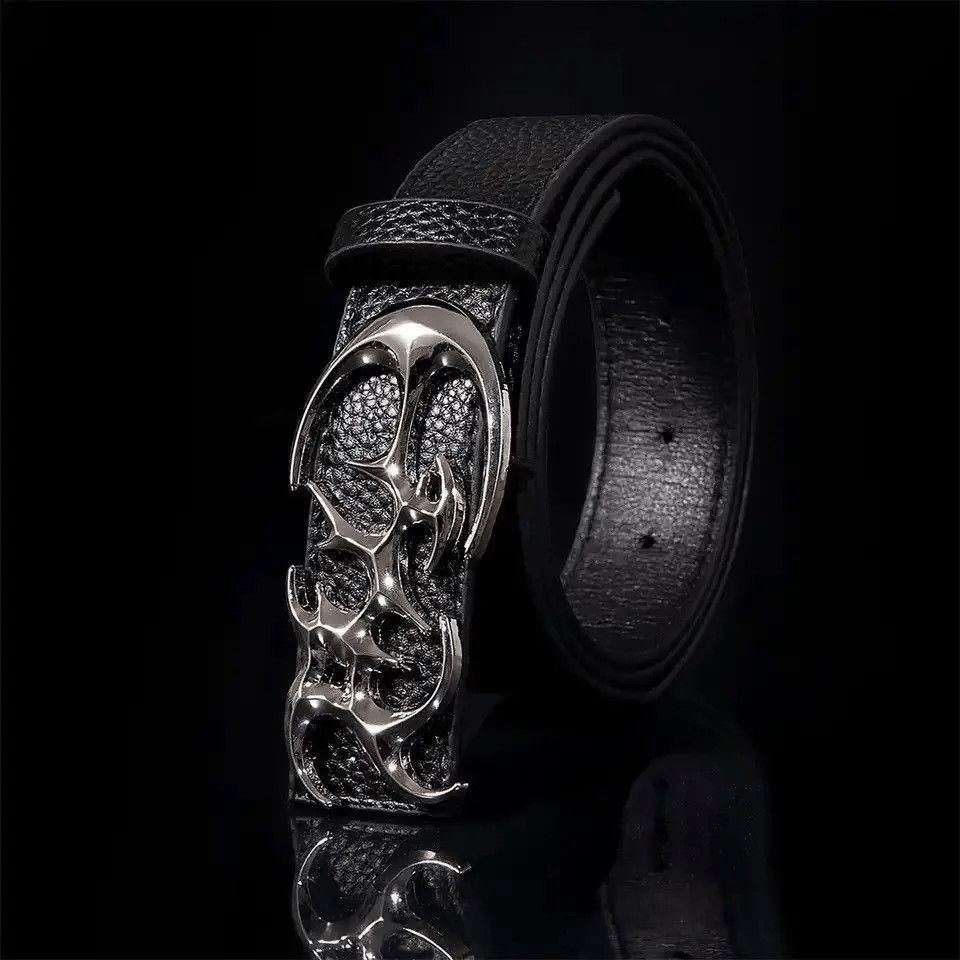 Jewelry Streetwear Design Buckle PU Leather Belt Size ONE SIZE - 3 Thumbnail
