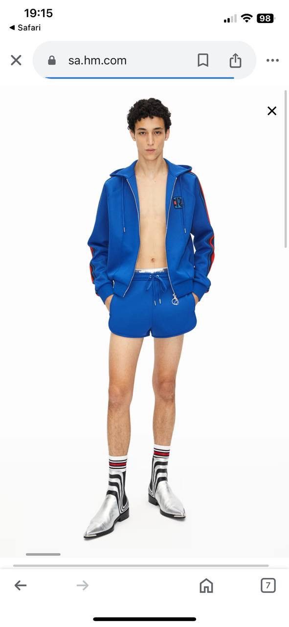 H&M × Paco Rabanne New Rabanne H&M Unisex Blue Full Zip Hooded Tracksuit Size L / US 10 / IT 46 - 5 Thumbnail