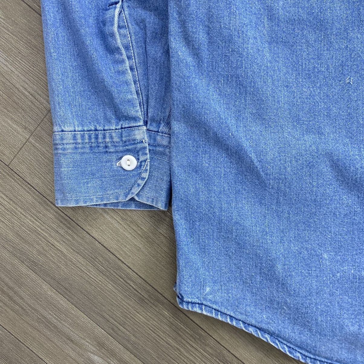 Sugar Cane 1990s Vintage Unique Uniform Sugar Cane Chambray Work Shirt Size US L / EU 52-54 / 3 - 7 Thumbnail
