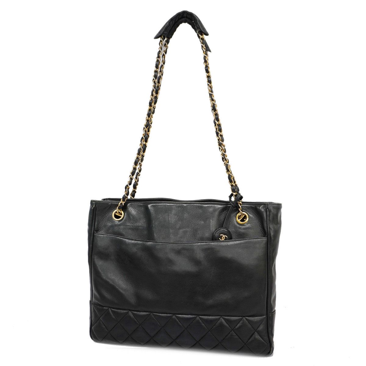 image of Chanel Shoulder Bag Matelasse Chain Lambskin Black, Women's
