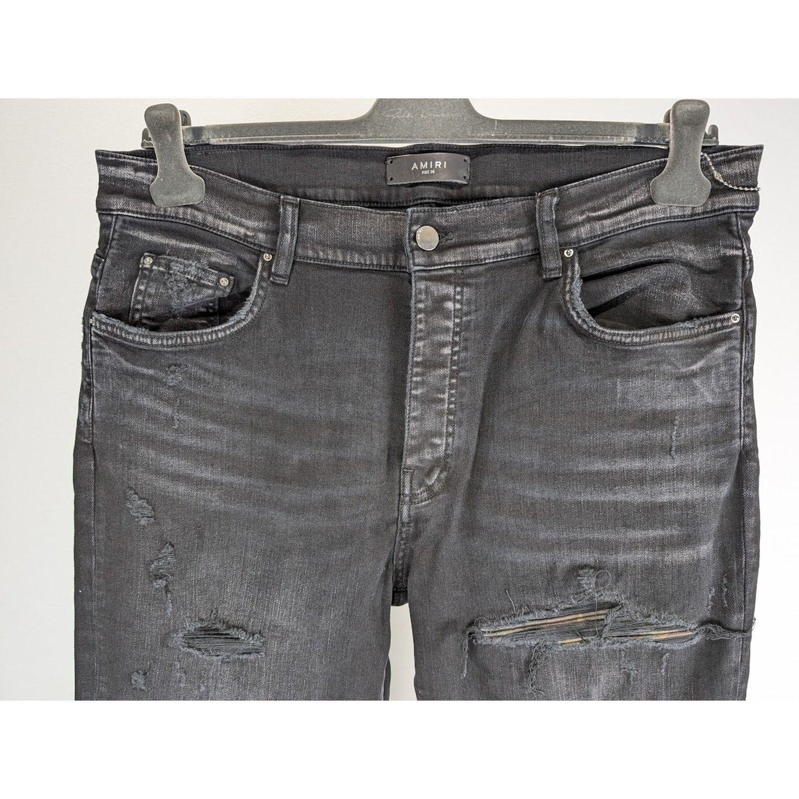 Amiri o1rshd1 Leather Camo MX1 Jeans in Aged Black Size US 33 - 12 Thumbnail