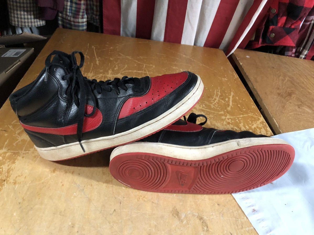 Nike Nike Court Vision Mid Bred Black University Red White Used Size US 11 / EU 44 - 1 Thumbnail