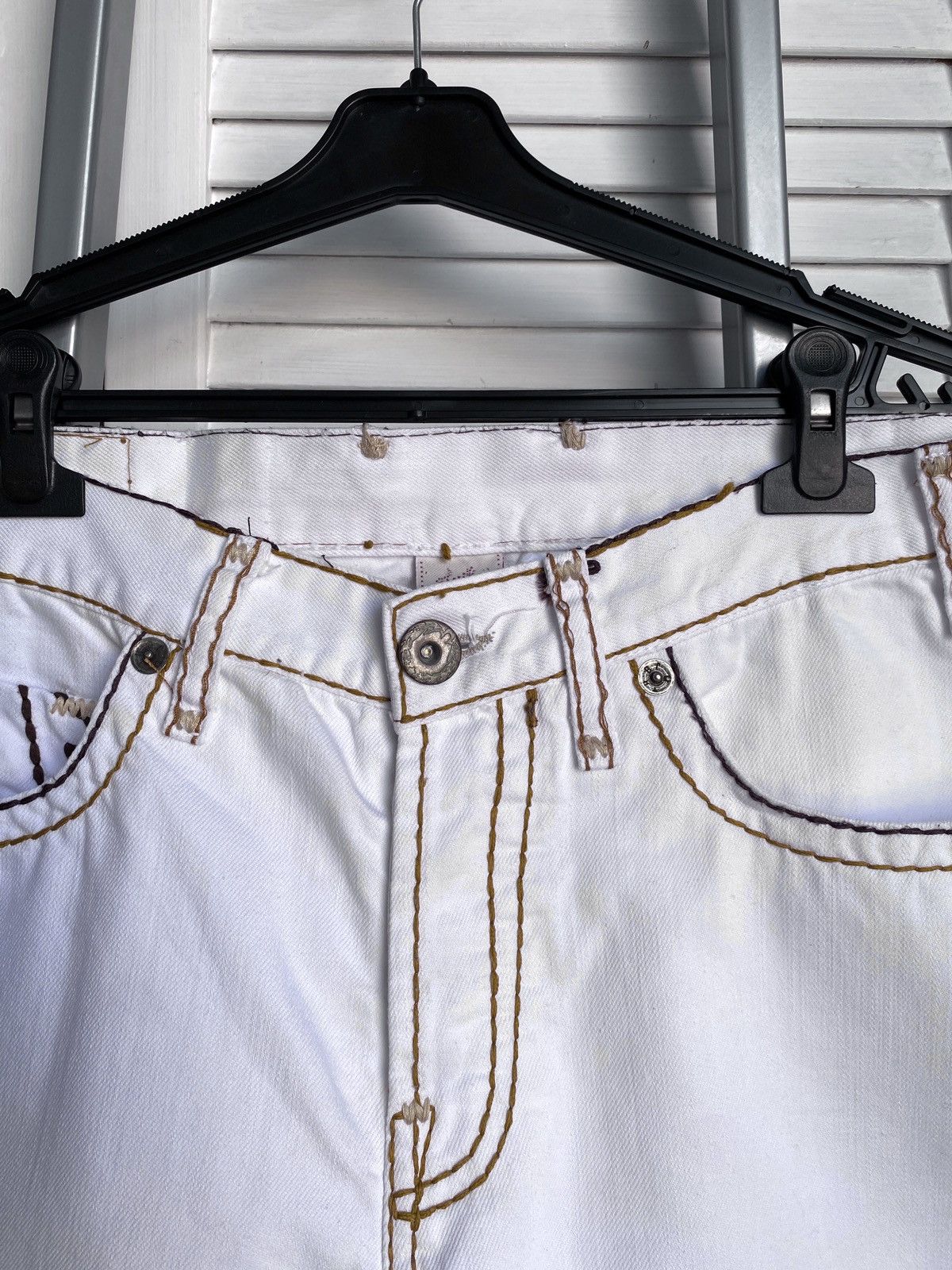 True Religion × Vintage True Religion White Jeans Big Stitch Denim USA Logan Super Size US 34 / EU 50 - 9 Thumbnail