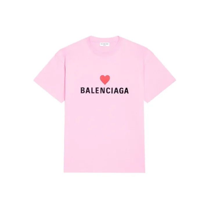 Balenciaga Balenciaga Pink Heart Logo T-Shirt 0079 Size S / US 4 / IT 40 - 1 Thumbnail
