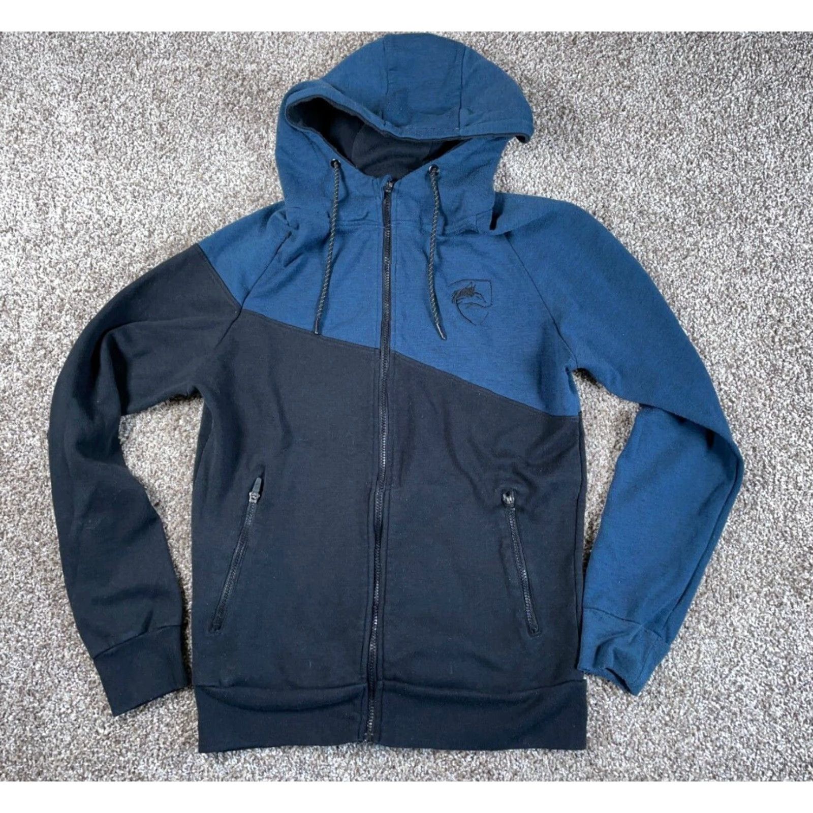 Vintage Alphalete Hoodie High Neck Zip Up Adult Medium Black Blue Sweatshirt Athleisure Size US M / EU 48-50 / 2 - 2 Thumbnail