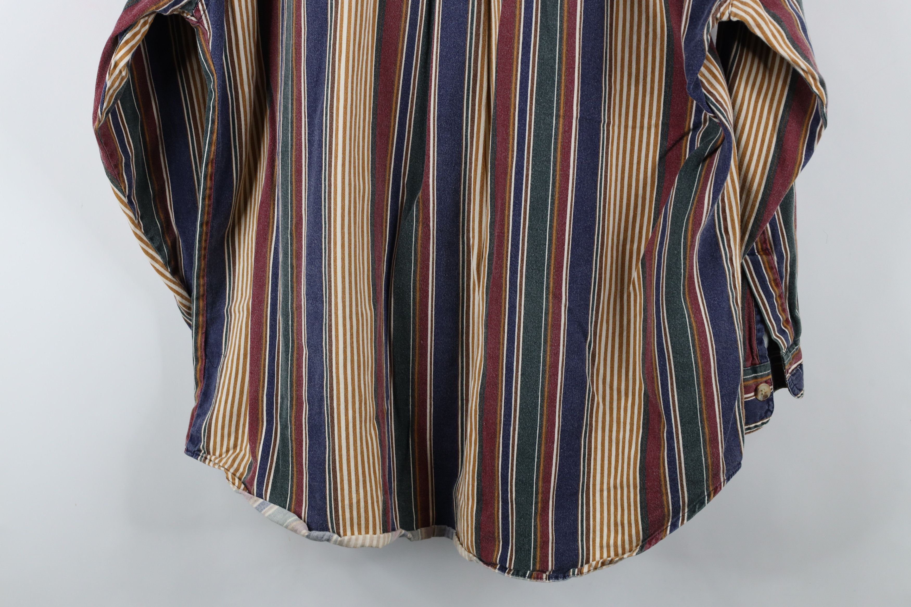 Vintage Vintage 90s Streetwear Striped Band Collar Button Shirt Size US M / EU 48-50 / 2 - 12 Thumbnail