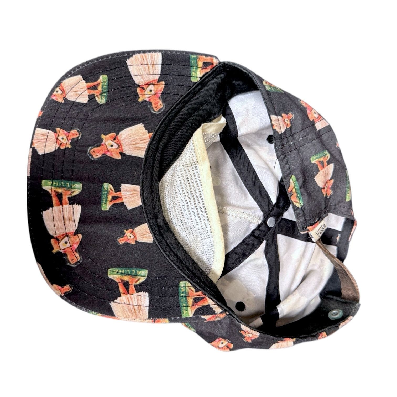 Vans Vans 5 Panel Hawaiian Hula Girl Print Black Hat Strap Cap OS Size ONE SIZE - 7 Thumbnail