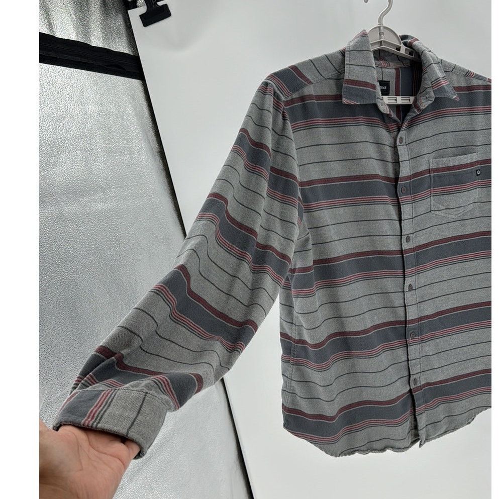 Marmot Marmot gray red Striped button down wool blend gorpcore XL Size US XL / EU 56 / 4 - 4 Thumbnail