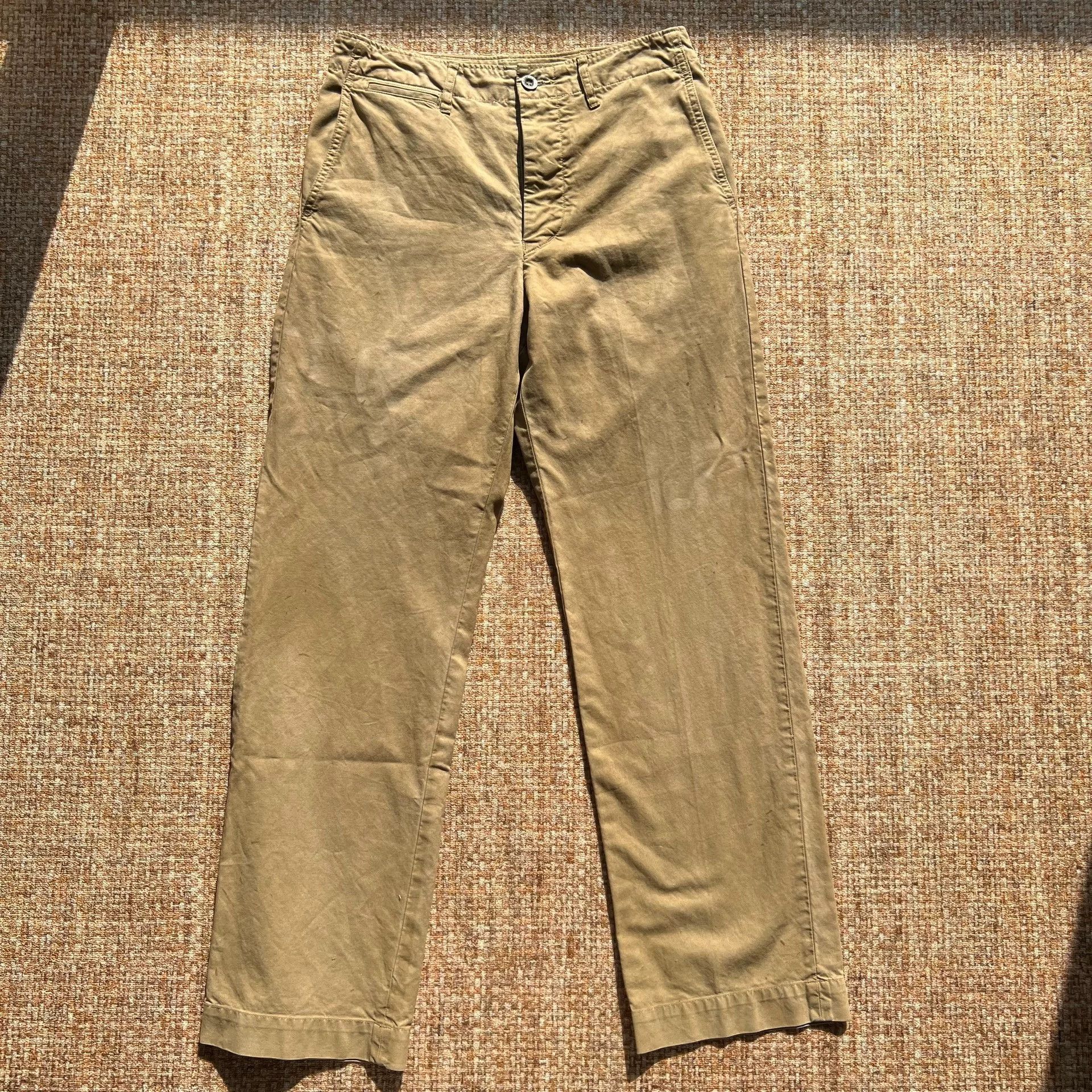 Visvim visvim khaki chino pants with distressed design Size US 27 - 1 Thumbnail