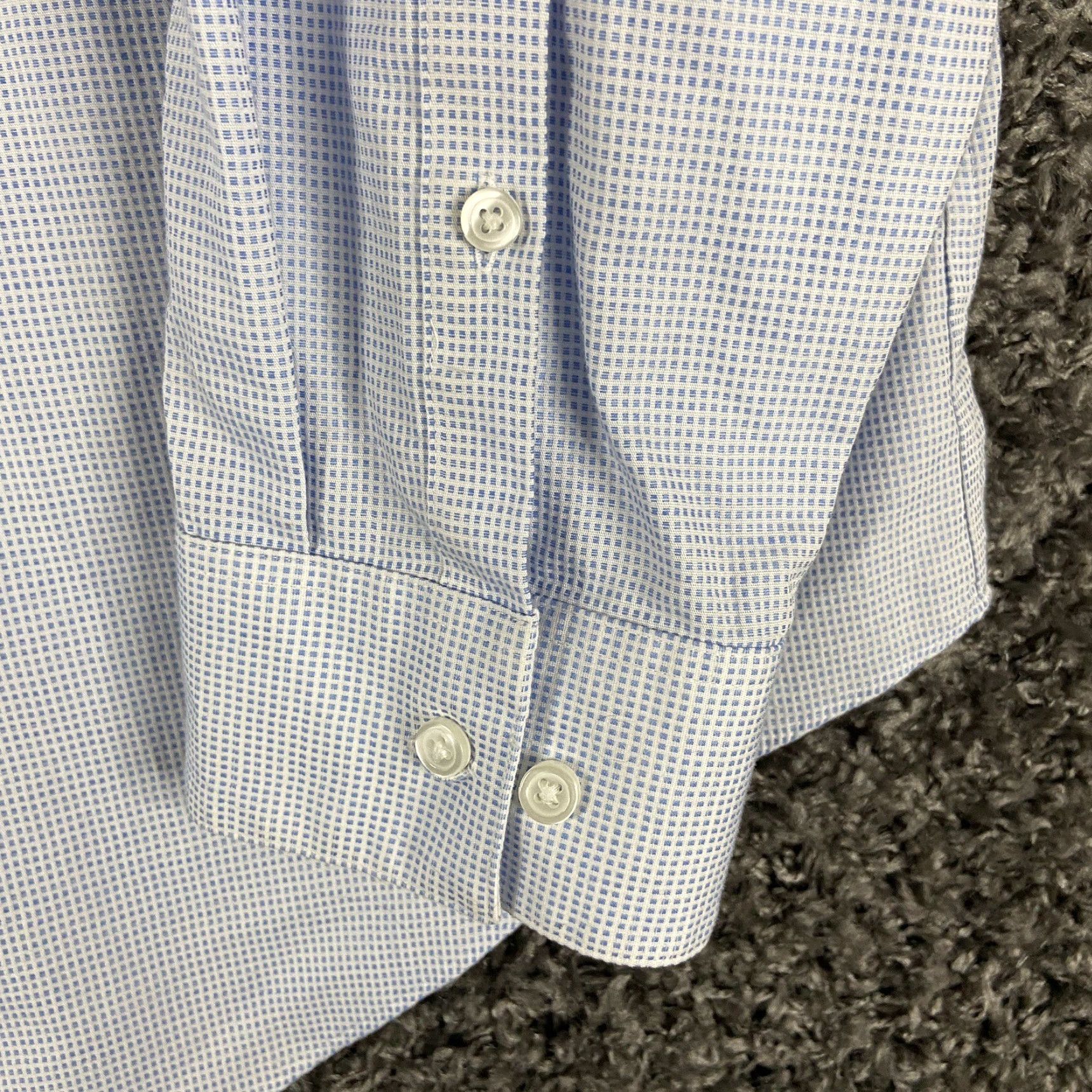 Calvin Klein CALVIN KLEIN Slim Fit Blue Long Sleeve Dress Shirt 3XL Mens Size 48R - 3 Thumbnail
