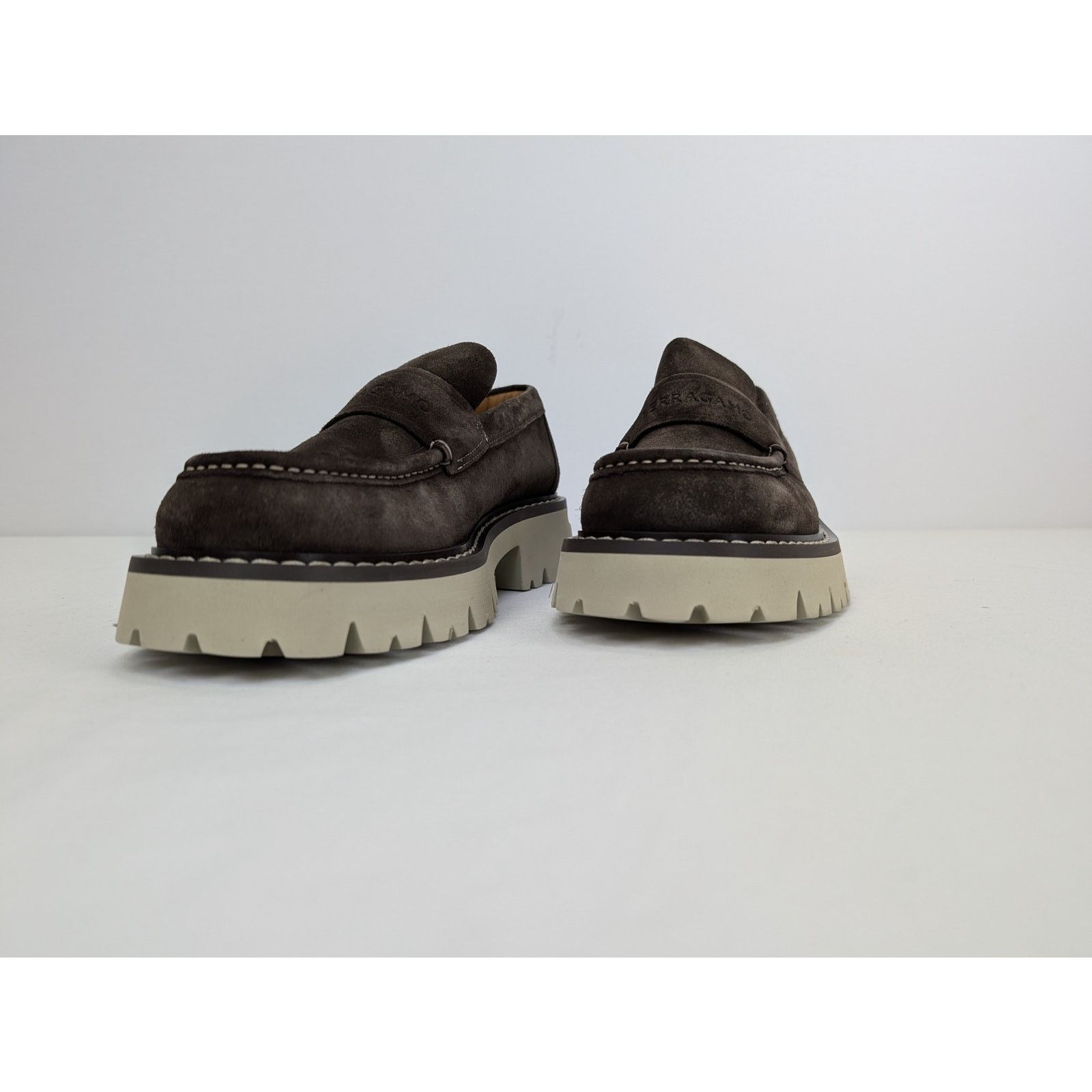 Salvatore Ferragamo o1rshd1 New Biscot Calf Suede Boots in Brown Size US 10 / EU 43 - 7 Thumbnail