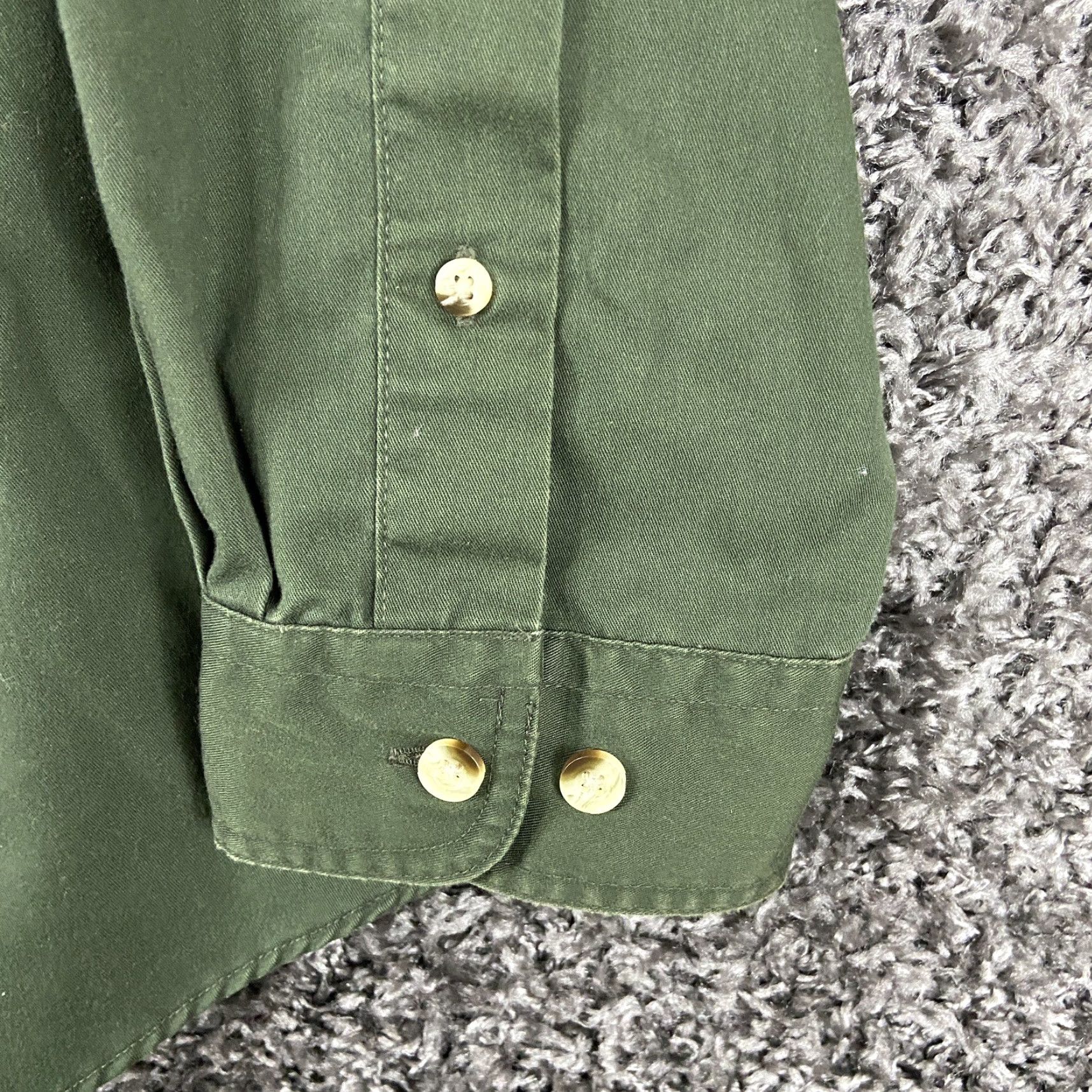 Vintage L.L. Bean Button-Up Shirt Men Long Sleeve L Green Adult Regular Mens Size US L / EU 52-54 / 3 - 3 Thumbnail
