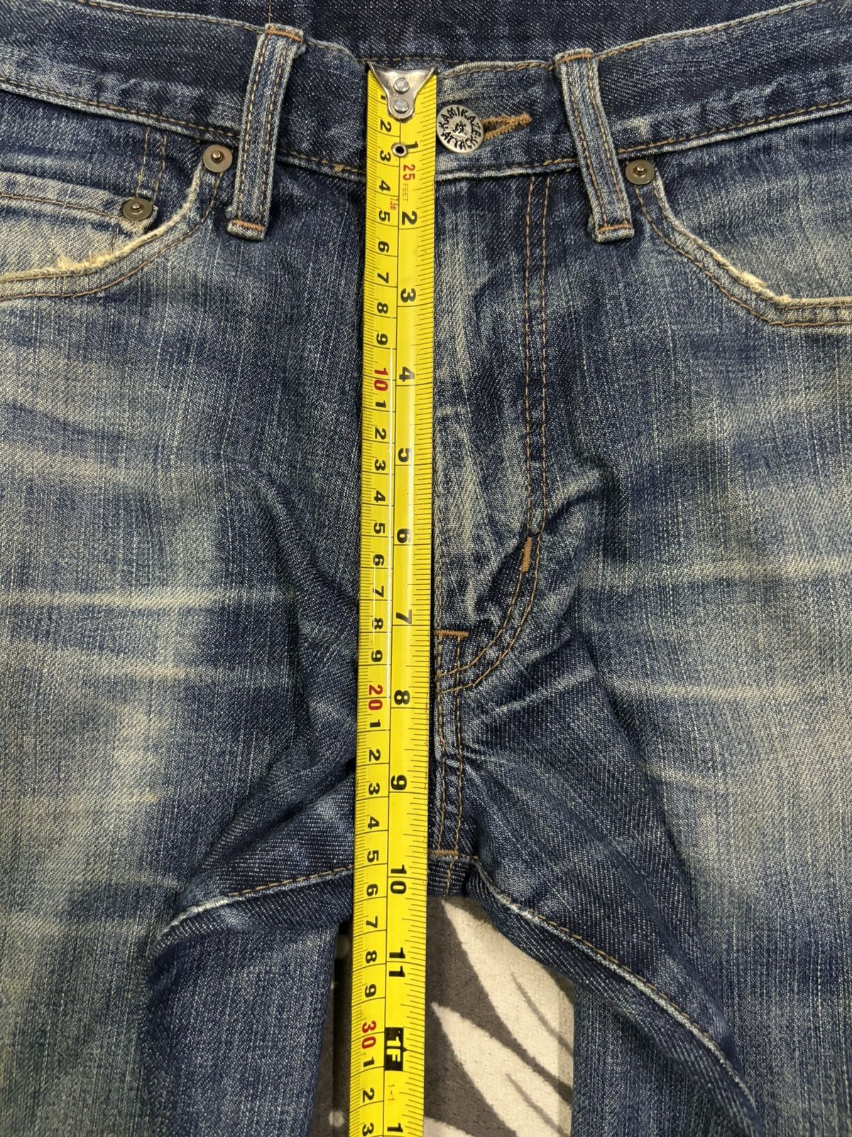 Tornado Mart Japanese Brand Kamikaze Attack Flare Distressed Jeans Size US 31 - 18 Thumbnail