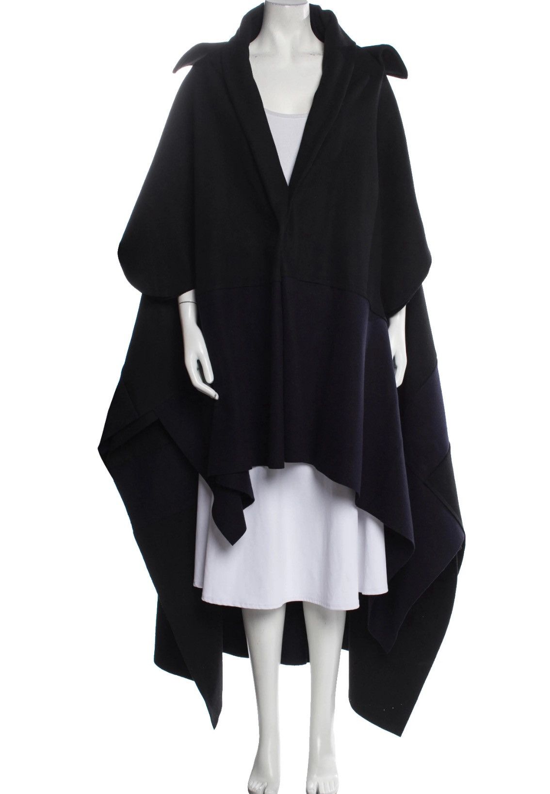 Comme des Garcons 🔥VINTAGE 2003 CAPE JACKET WOOL OVERSIZE ASYMMETRIC DRAPED Size US M / EU 48-50 / 2 - 1 Thumbnail