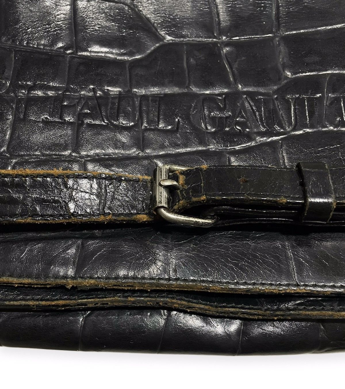 Jean Paul Gaultier Croc Embossed Rigid Leather Bag Size ONE SIZE - 8 Thumbnail