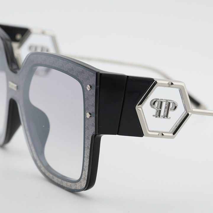Philipp Plein Philipp Plein SPP041M Z42X Sunglasses Black Square Frame Size ONE SIZE - 2 Thumbnail