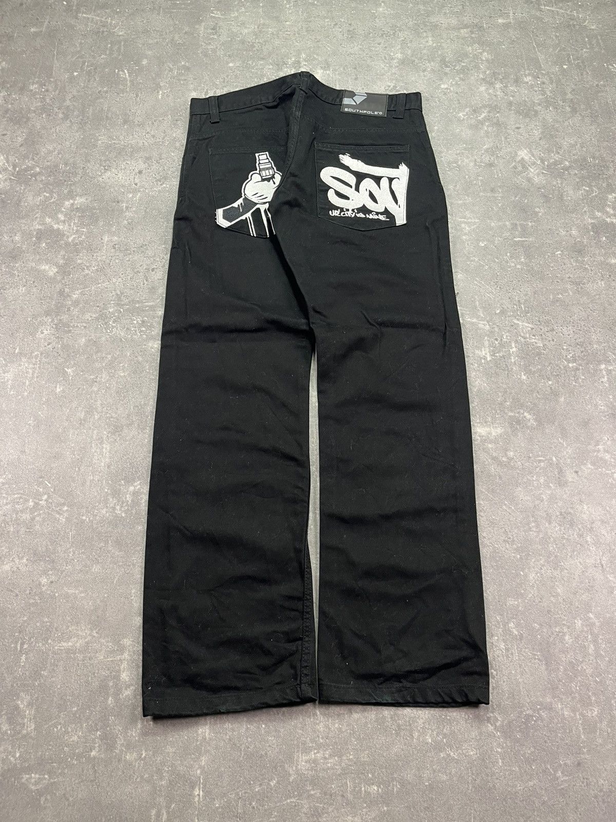 Southpole Vintage Washed Southpole Baggy Embroidered Jeans 34 Size US 34 / EU 50 - 1 Thumbnail