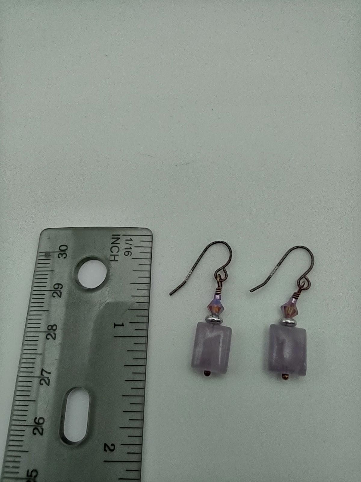 The Unbranded Brand Sterling Silver Purple Quartz Drop Earrings Petite Artisan Size ONE SIZE - 3 Thumbnail