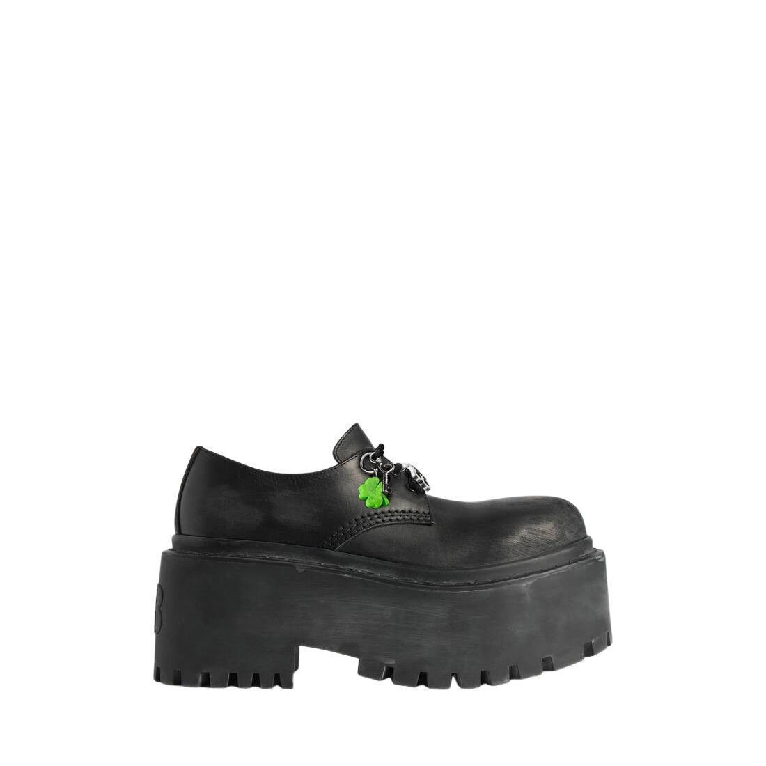 BALENCIAGA Strike Platform With Charms $1450 Black Derby Sho