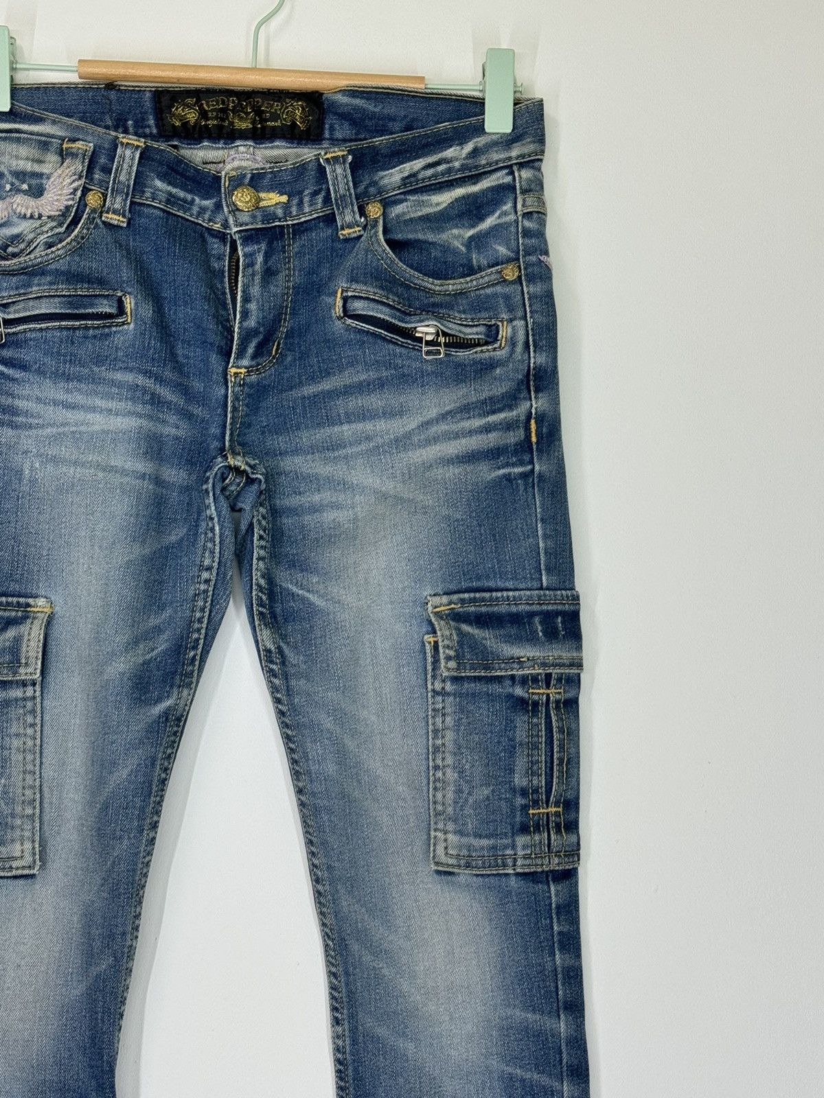 If Six Was Nine Acid Wash RedPepper Skinny Multi Pocket Jeans Low Rise Size US 28 / EU 44 - 5 Thumbnail
