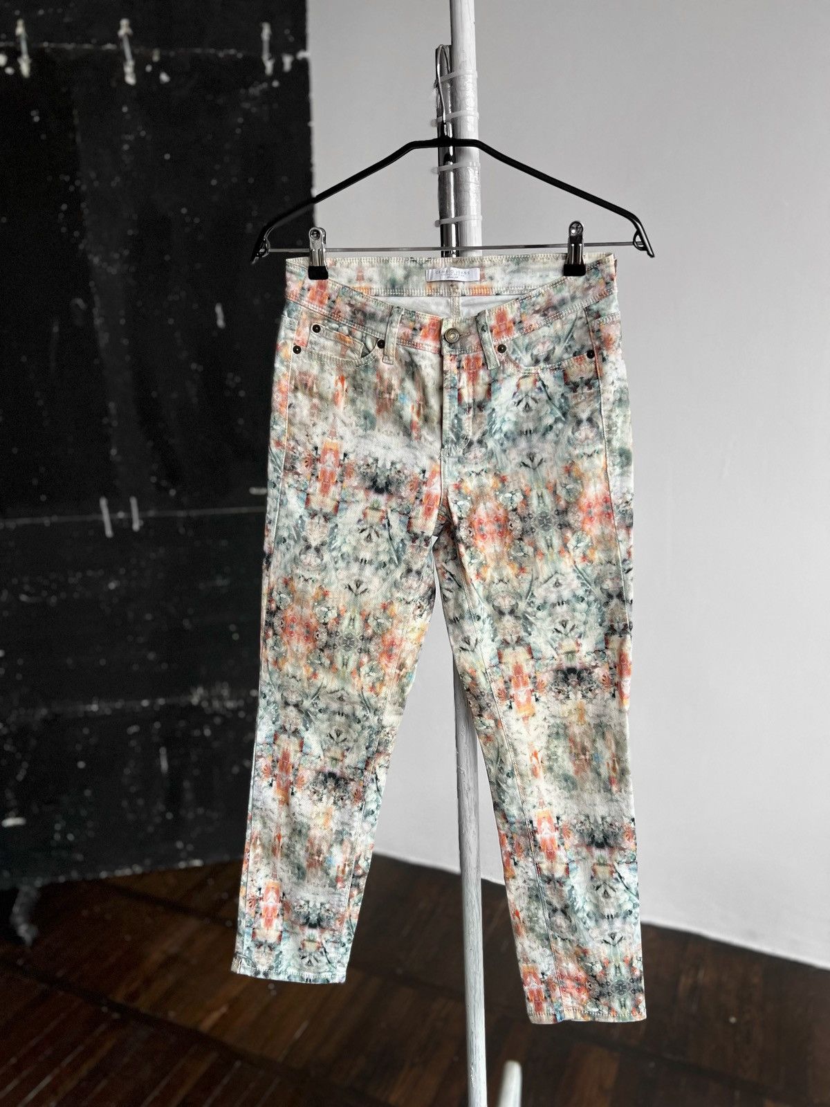 Designer × Other Cambio Womens Abstract Multicolor Cotton Trousers Pants Size 28" / US 6 / IT 42 - 1 Thumbnail