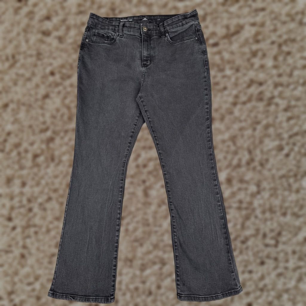 Vintage St. Johns Bay Jeans Womens 14 Black Denim Bootcut Mid Rise Cotton Blend 32x30 Size 36" / US 14 / IT 50 - 1 Thumbnail