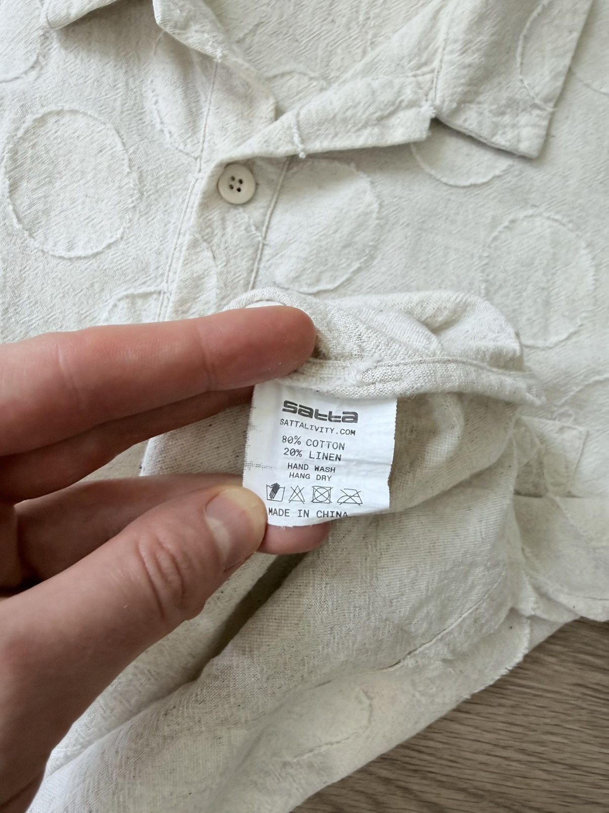 Satta Paseo Shirt Raw Ecru Japanese Cotton Linen Size US S / EU 44-46 / 1 - 4 Thumbnail