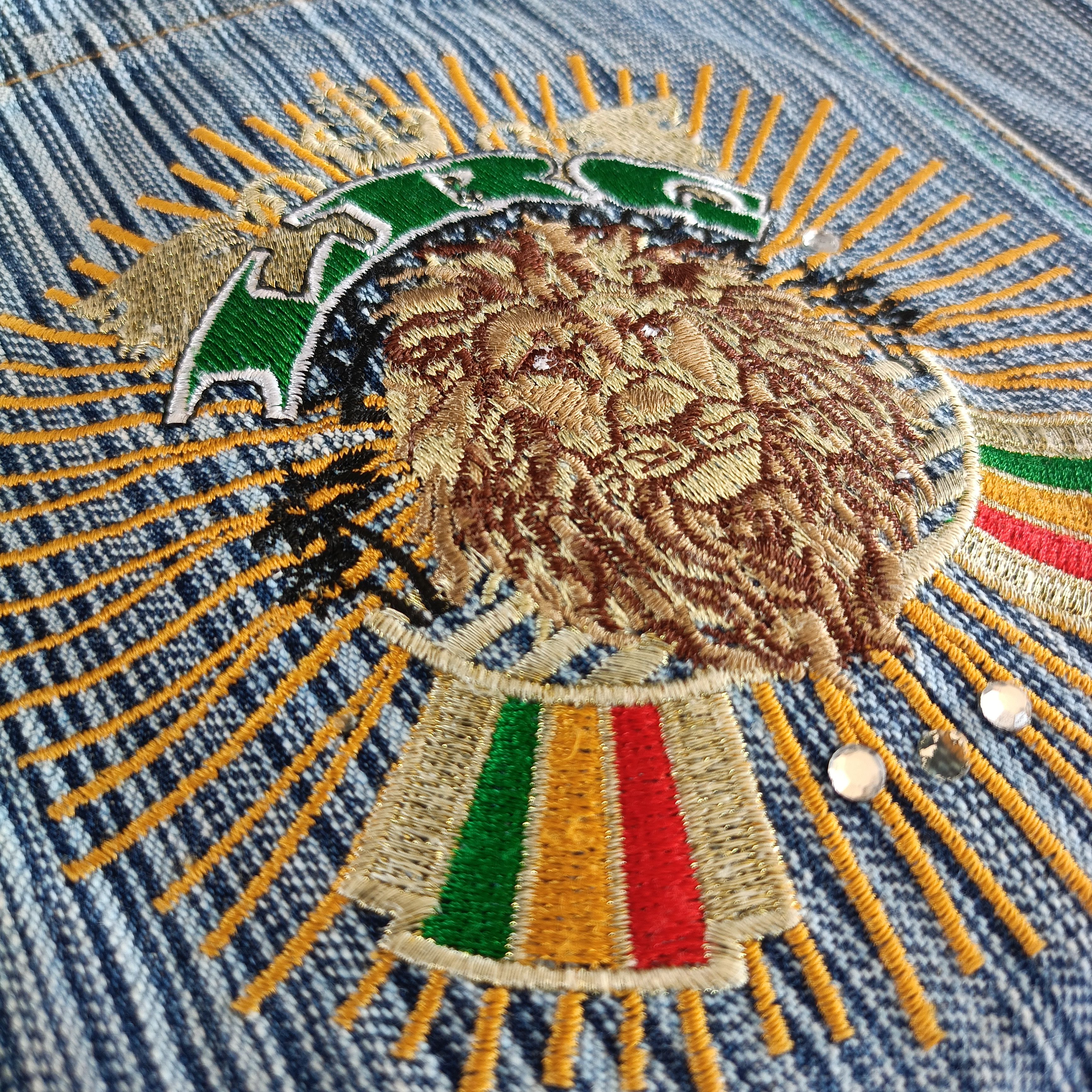 LRG LRG 'RASTA LION' HICKORY BAGGY JEANS Size US 37 - 10 Thumbnail