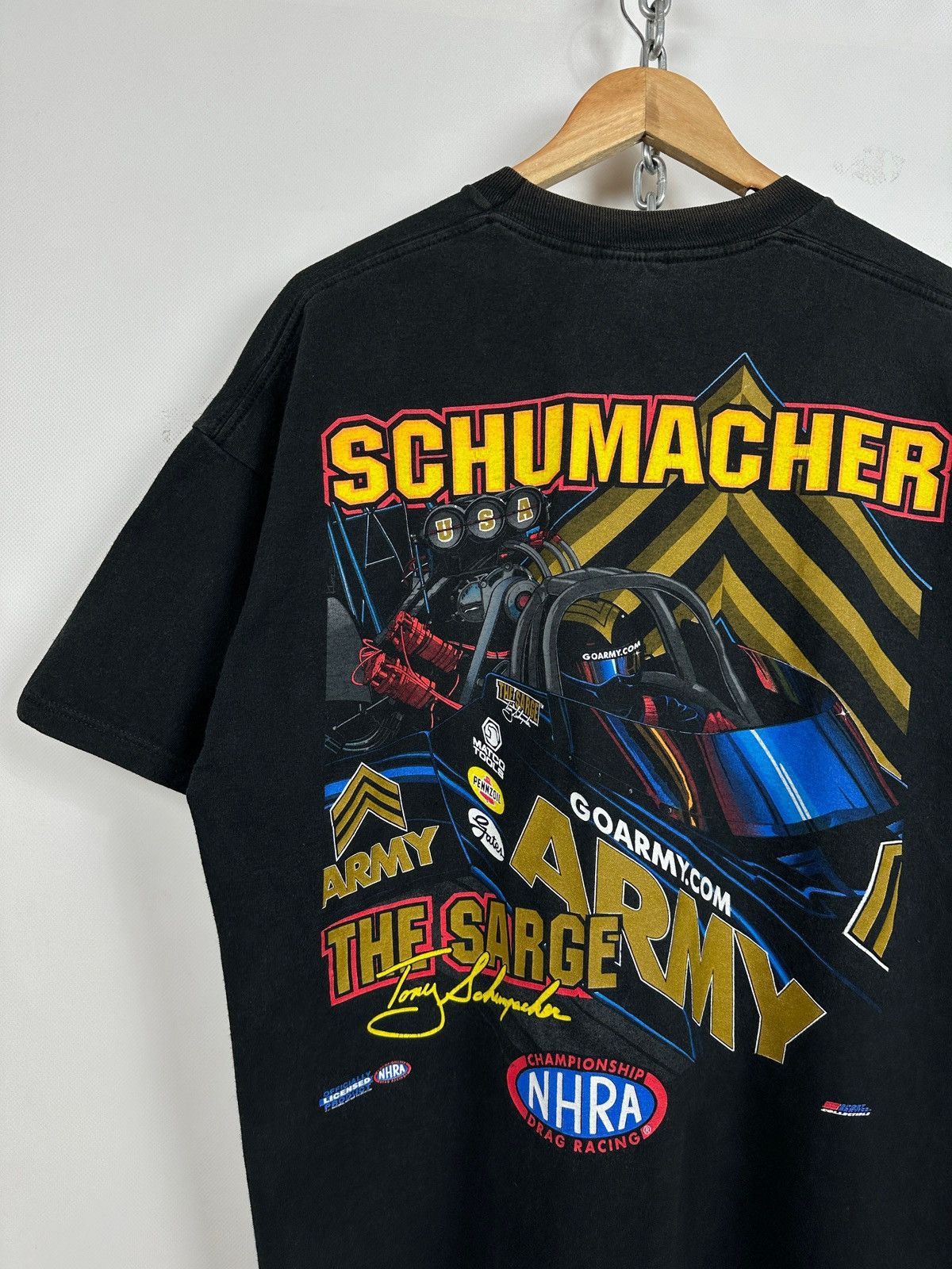 NASCAR Vintage Tony Schumacher US Army Drag Racing NHRA T-Shirt Size US XL / EU 56 / 4 - 5 Thumbnail