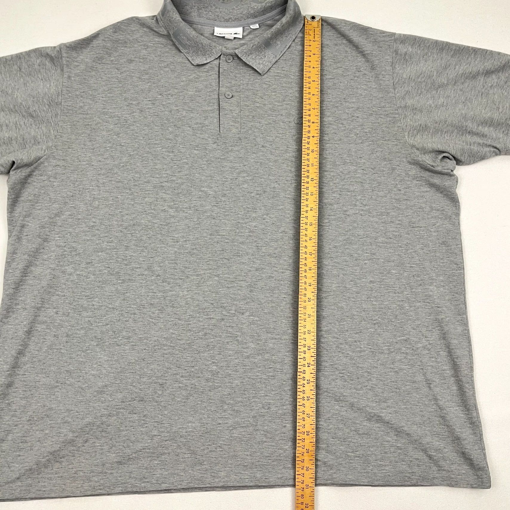 Lacoste Lacoste Polo Shirt Men 3XLB Gray Collar Spellout Knit Preppy Casual Short Sleeve Linen? (Note: This line should be corrected as per constraints) Size US XXL / EU 58 / 5 - 5 Thumbnail