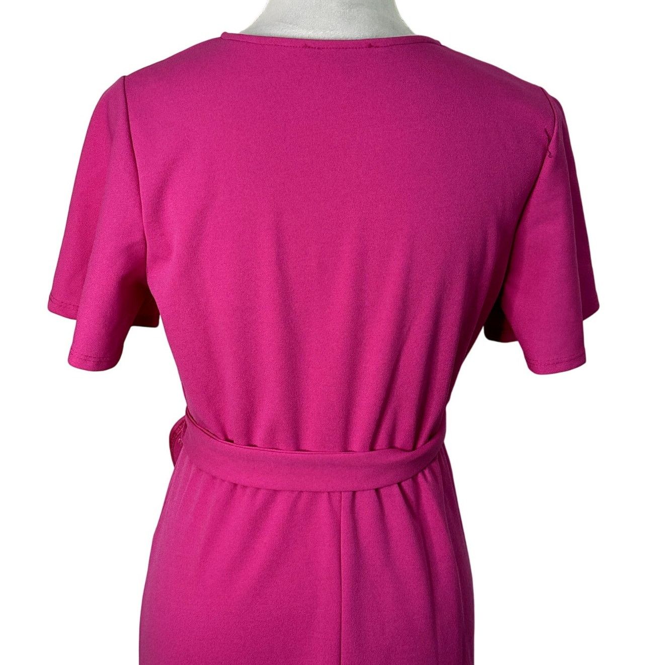 Other Marina Ruffle Mini Dress V-Neckline Short Sleeve Pink S Size S / US 4 / IT 40 - 5 Thumbnail