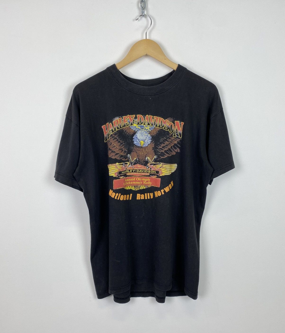 Vintage Vintage Harley Davidson Faded Distressed T-Shirt Sz XL Black Size US XL / EU 56 / 4 - 1 Thumbnail