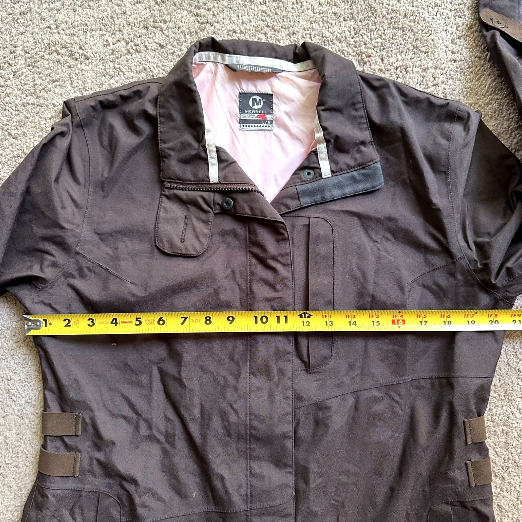 Merrell Merrell Jacket Womens Large Full Zip Nylon Mock Neck Pockets Brown Size L / US 10 / IT 46 - 7 Thumbnail