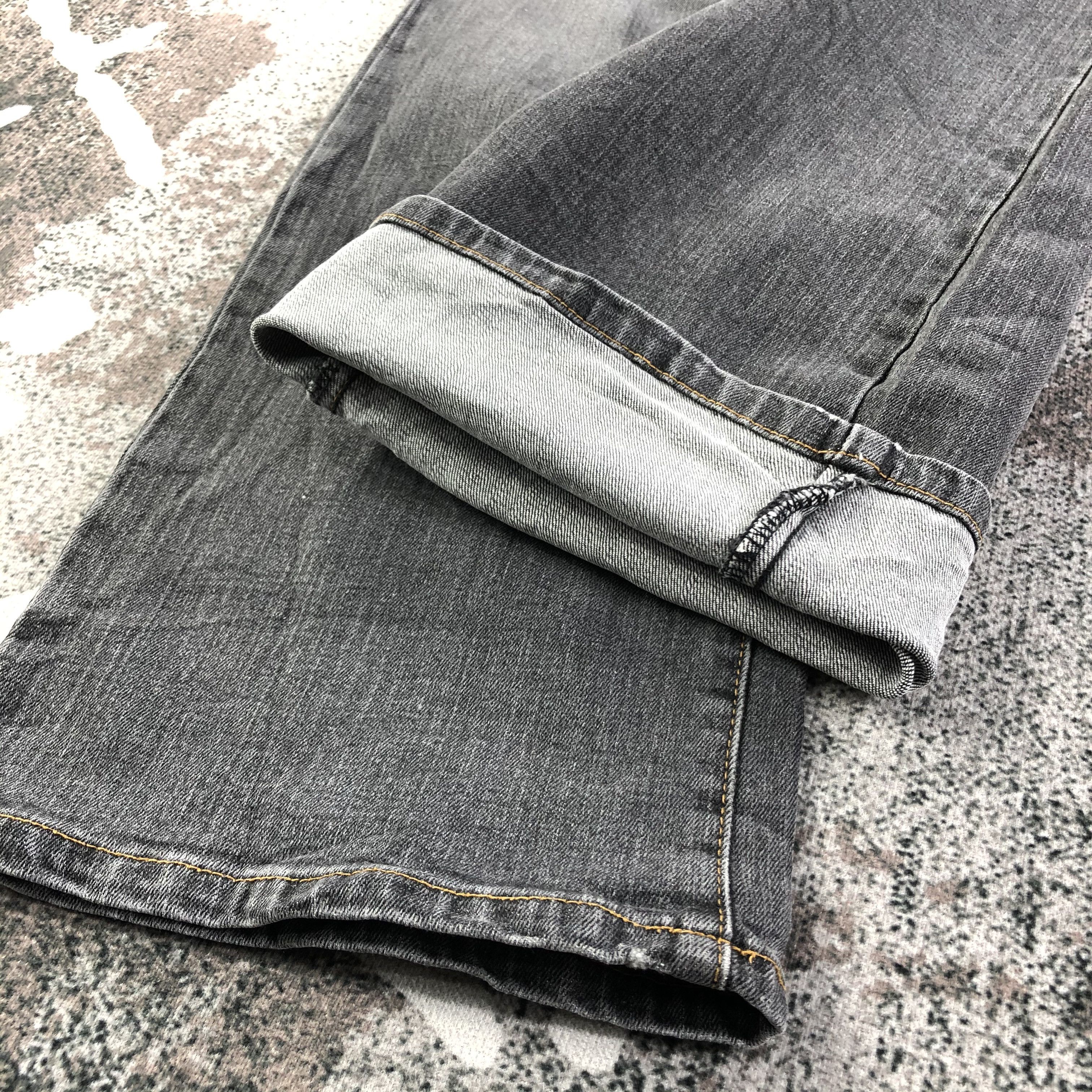 Japanese Brand IY Basics Bush Pants Jeans Faded Black Flare Denim KJ1653 Size US 28 / EU 44 - 5 Thumbnail