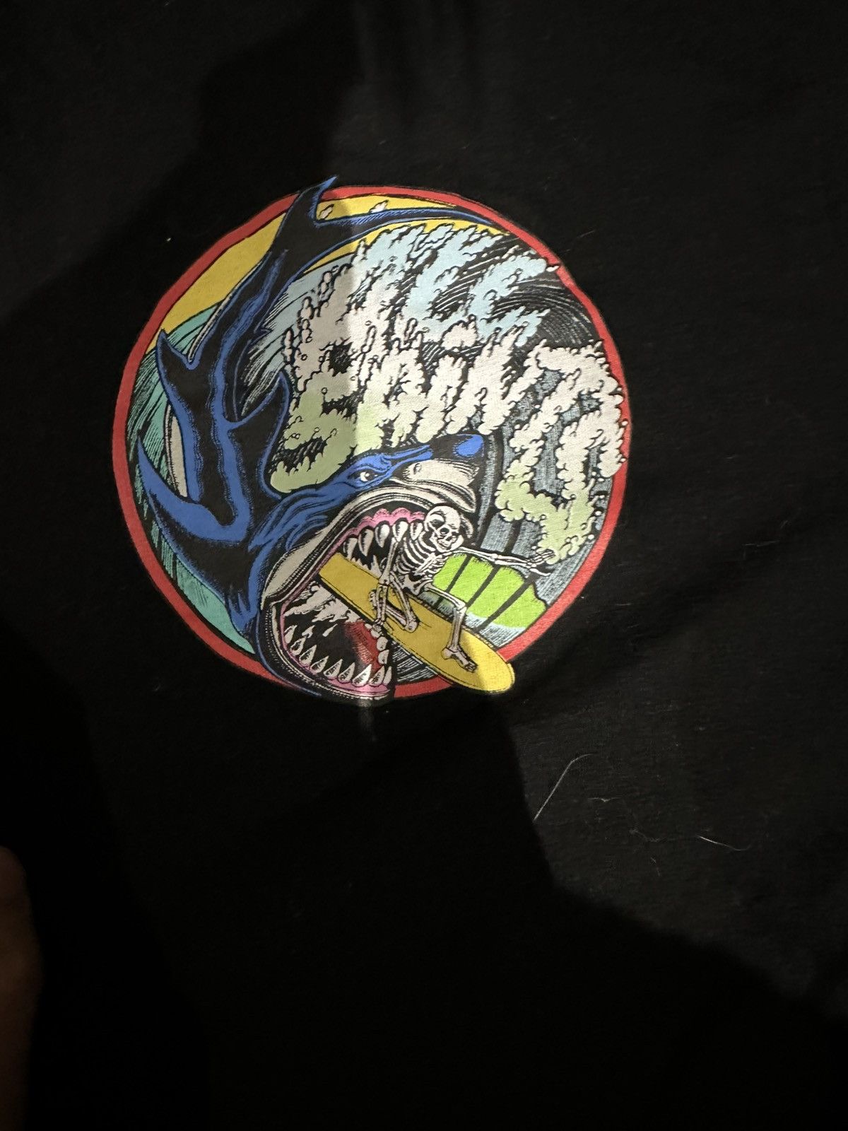 Allsaints × Vintage Allsaints Black Skeleton Shark Surfing Graphic Cotton Size US L / EU 52-54 / 3 - 5 Thumbnail