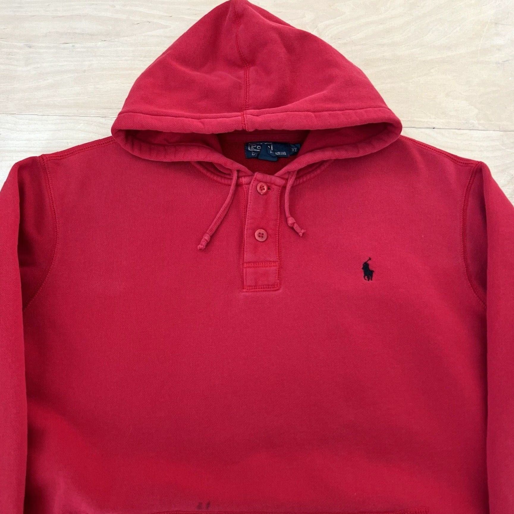 Polo Ralph Lauren VINTAGE Polo Ralph Lauren Hoodie XL Red 90s New York Streetwear RRL Mens Hoodie Size US XL / EU 56 / 4 - 3 Thumbnail