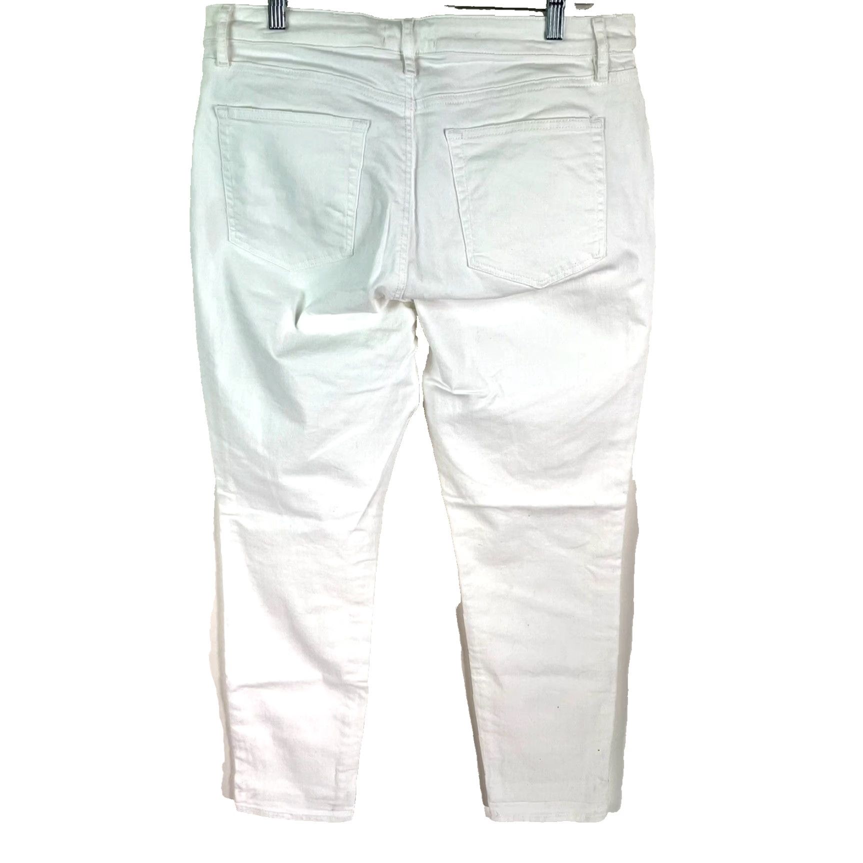 Loft LOFT Jeans Main Selling Point: Curvy Skinny Crop Denim - White - Size 12 (Waist 36" Inseam 30") - 90s Boho Loft Marisa - Womens Size 34" / US 12 / IT 48 - 7 Thumbnail