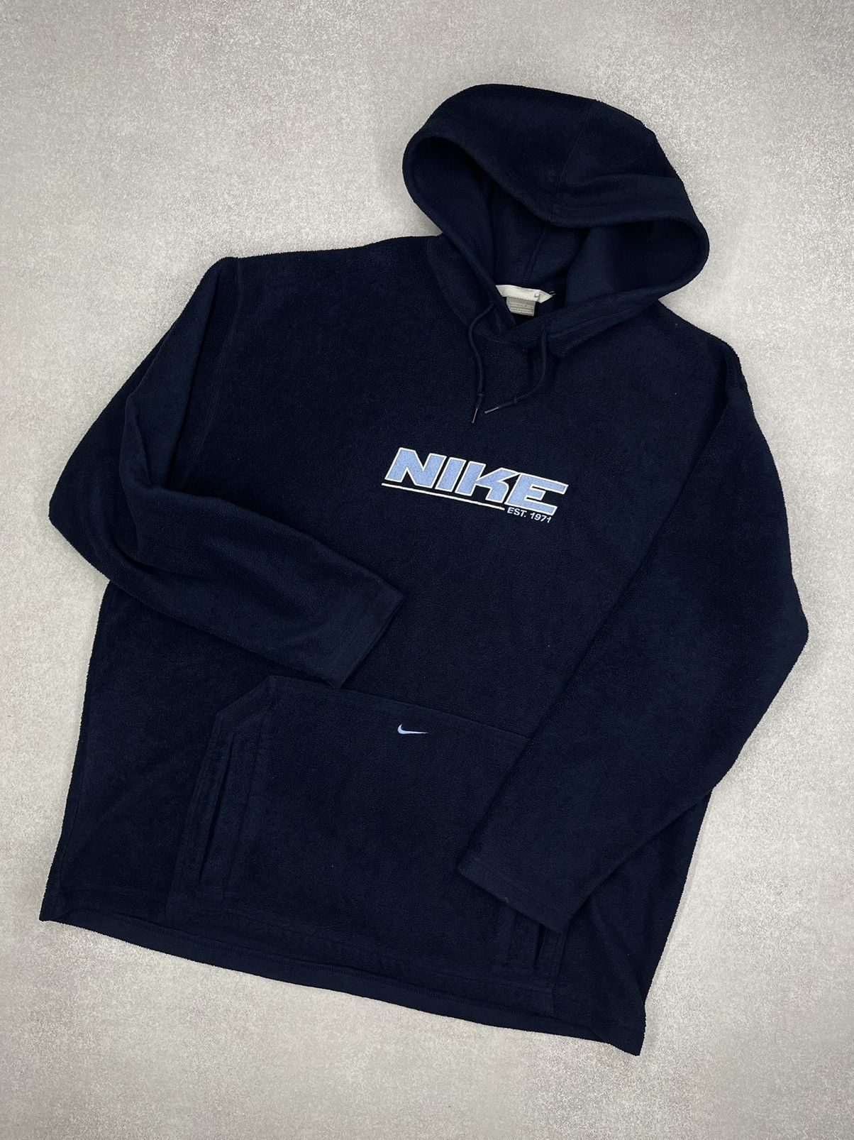 Nike Nike ACG Vintage Vintage Nike Fleece Hoodie Center Swoosh Big Logo Navy Y2K Grailed