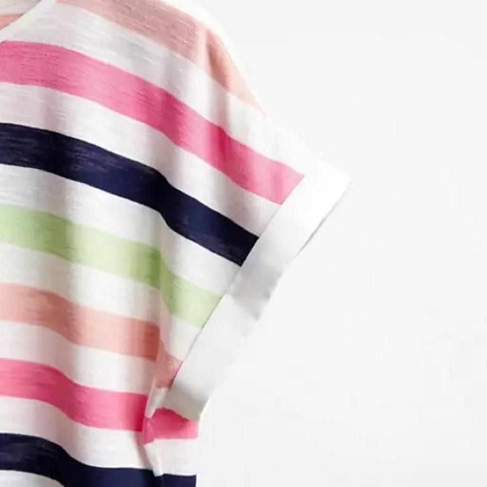 Asos ASOS Multi Color Striped Short Sleeve T Shirt Size M / US 6-8 / IT 42-44 - 4 Thumbnail