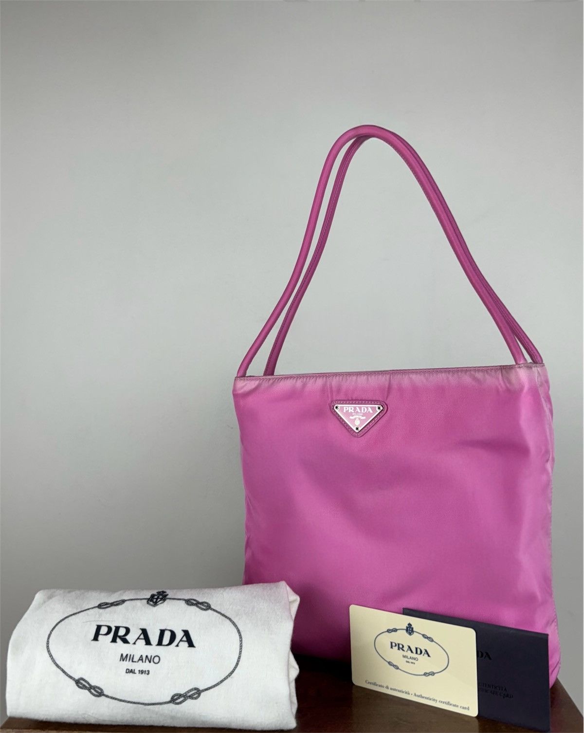 Prada Pink nylon shopper bag Prada original luxury casual item Size ONE SIZE - 1 Thumbnail